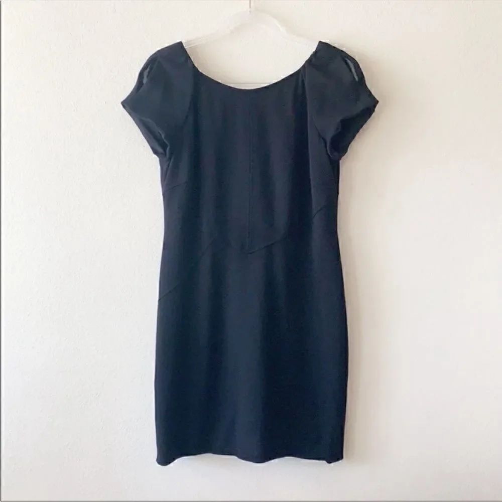 TAHARI ASL for Bloomingdales Split Sleeve Black Dress